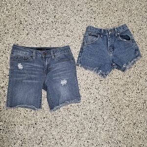 Joe's Jeans Girls' Blue Distressed Denim Shorts Duo